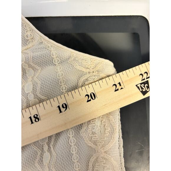 Mossimo Cream Lace Detail Shirt with Side Zipper XL - Picture 4 of 6